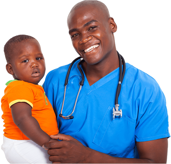 Angels of Care clinician holding an infant patient