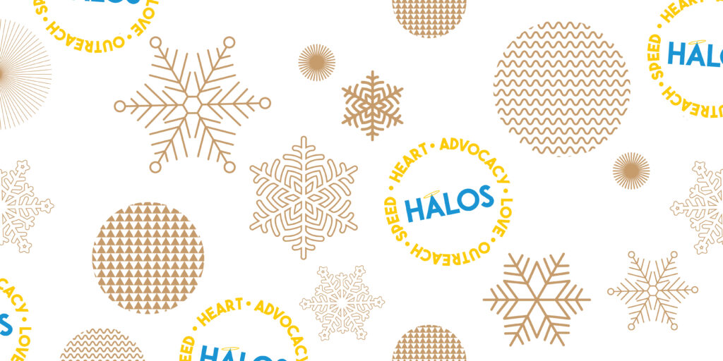 seamless christmas pattern with happy holidays phase text design