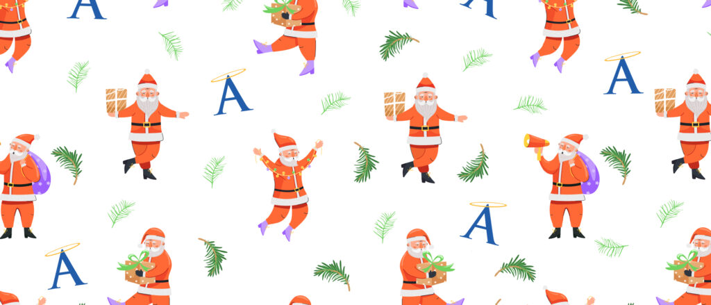 Christmas Santa Pattern with A